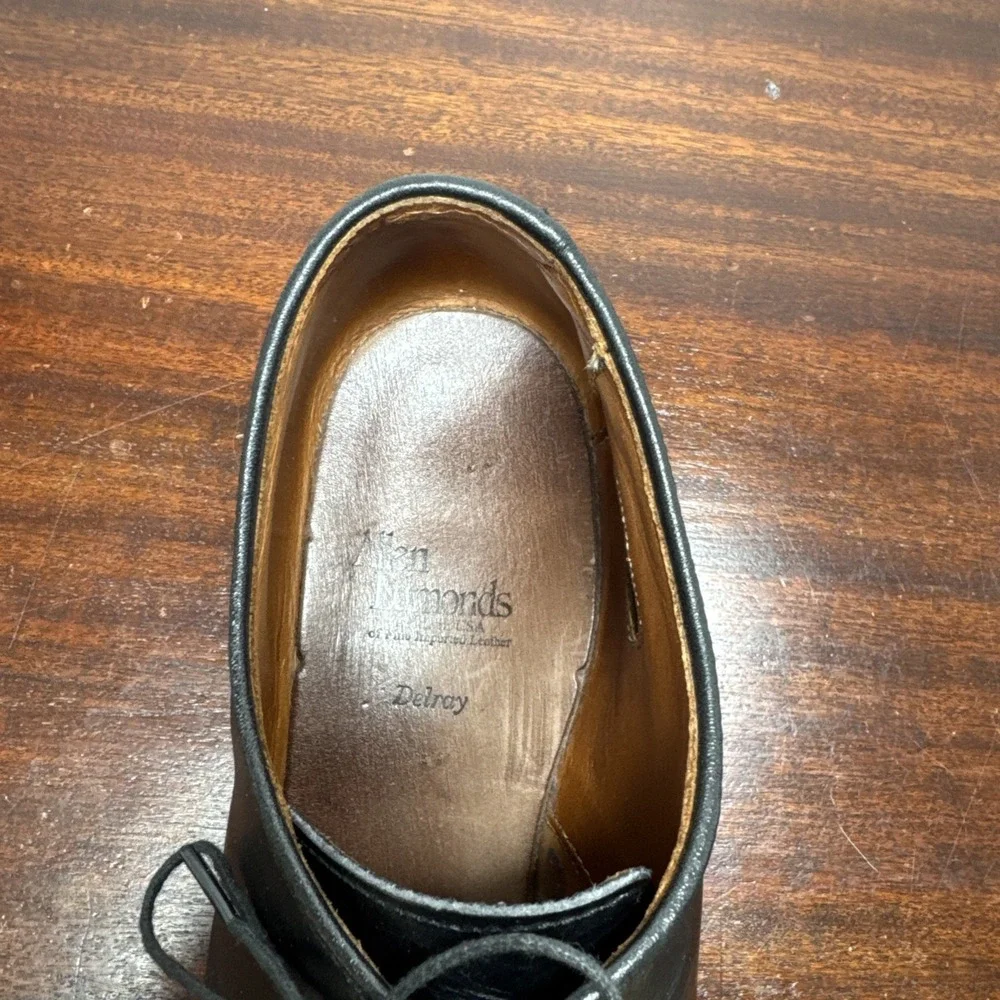 Allen Edmunds Delray Black Split Toe Oxford Dress Shoes Leather Size 10B (1208)